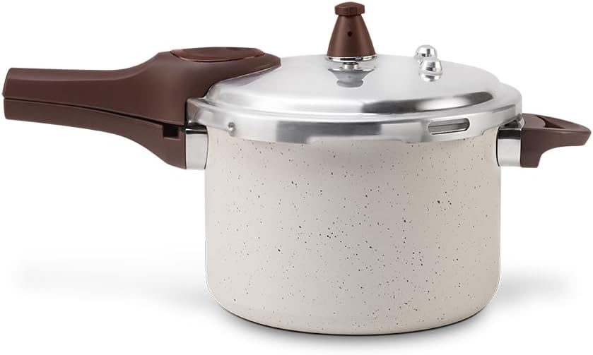 Panela de Pressão 4,2L Ceramic Life com Fundo de Indução Pressure Brinox - Vanilla (PROMONIVER)