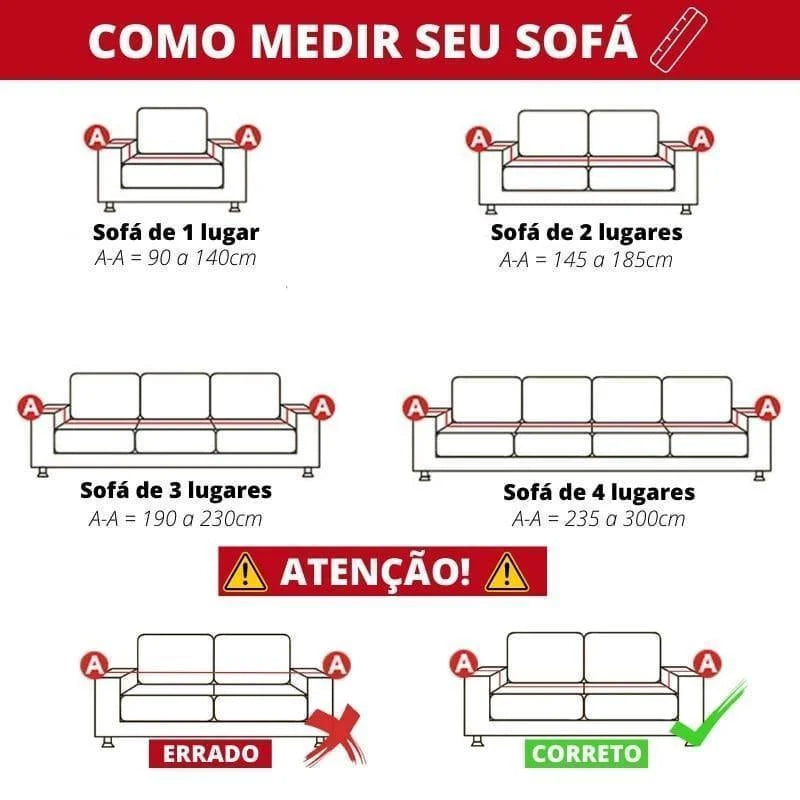 Capa de Sofá Antiderrapante em Algodão Linho com Franjas Lenogue