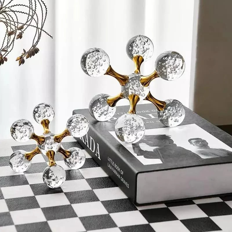 Decoração de Mesa de Cristal Moderna Ornamento Molécula Lenogue