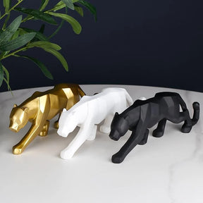 Decoração de Mesa de Resina Estátua Leopardo Lenogue